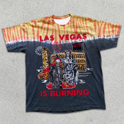 Skull graphic print tie-dye short-sleeve T-shirt