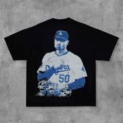Stylish Player Print Short Sleeve T-Shirt