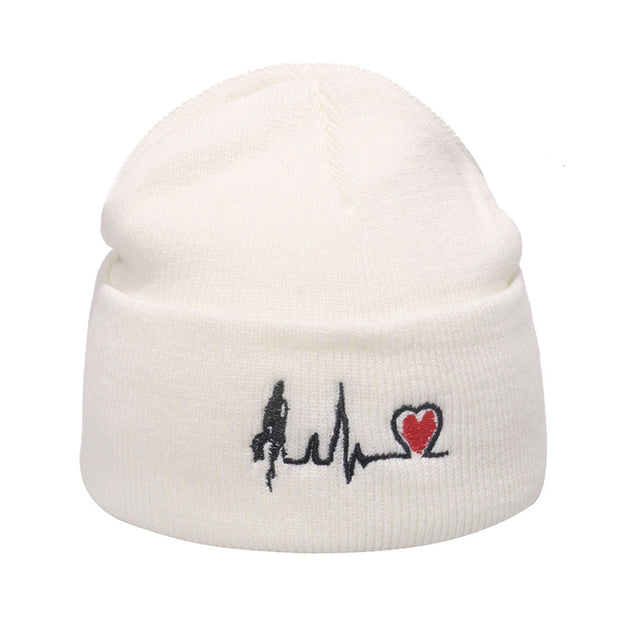 Outdoor hip-hop sun embroidered knitted wool hat