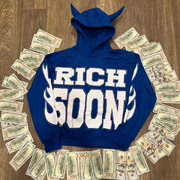 Oversized rhinestone hoodie