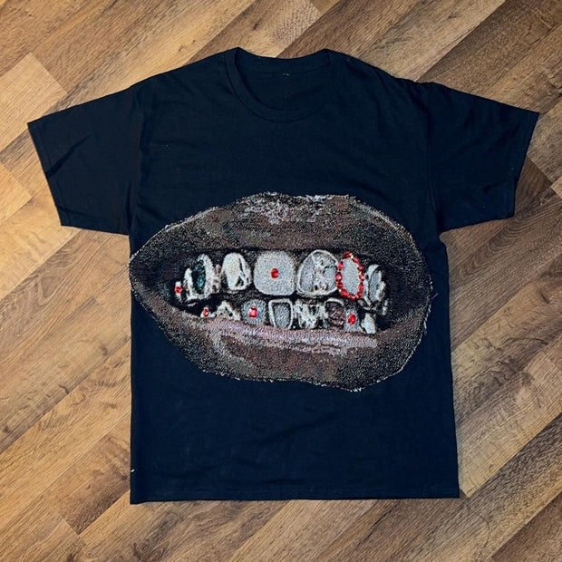Casual personalized lip print T-shirt