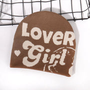 LOVER letter knitted hat