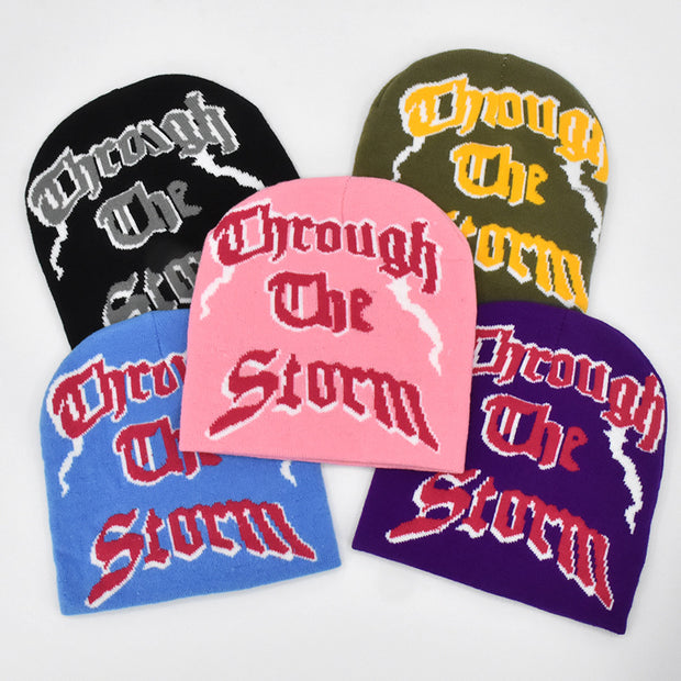 woolen hat knitted jacquard letter knitted hat