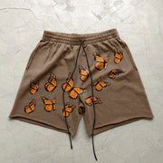 Retro Casual Butterfly Pattern Street Loose Shorts