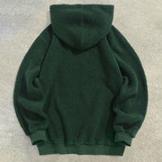 Vintage Print Casual Fleece Hoodies