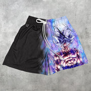 Casual Street Animation Printed Mesh Shorts