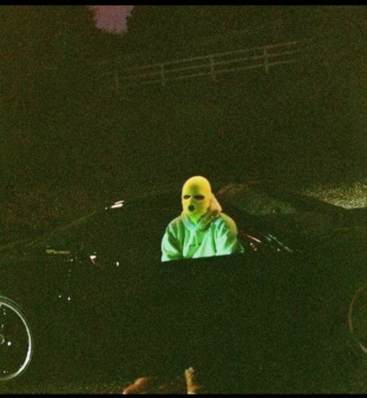 Street style love printed knitted face mask hat