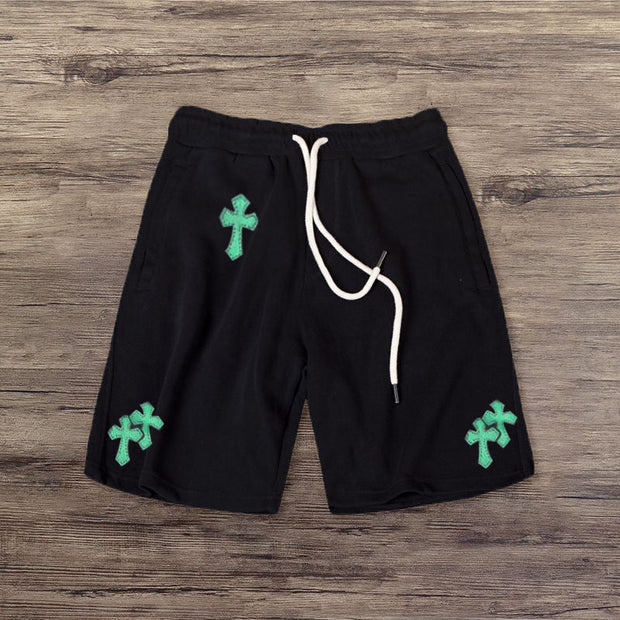 Cross contrast track shorts