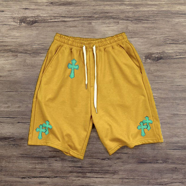 Cross contrast track shorts