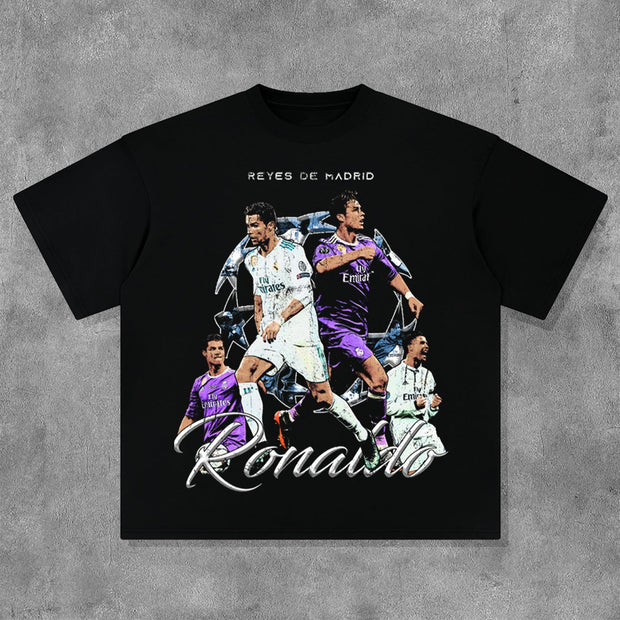 Fashion Football Team Print Short Sleeve T-Shirt