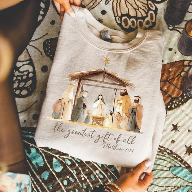 Nativity Scene Christmas Sweatshirt