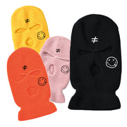 Warm knitted hat ski mask three-hole hat