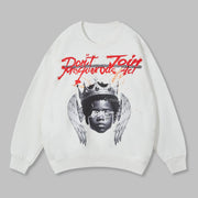 black angel print sweatshirt