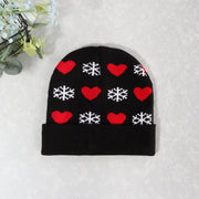 Jacquard Snowflake Heart Christmas Warm Beanie