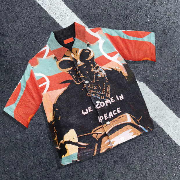 We Come in Peace Tapestry Shirt Jacket