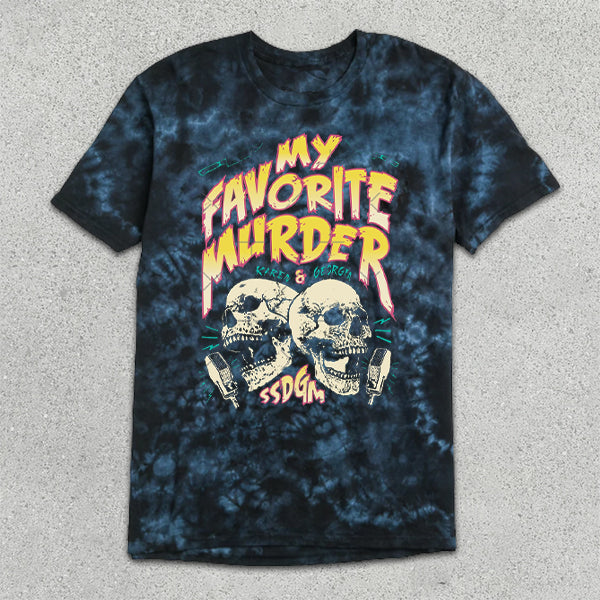 Skull Print Tie-Dye Short Sleeve T-Shirt
