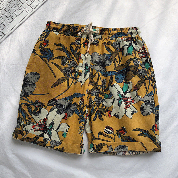 Fashion retro cotton twist shorts beach pants