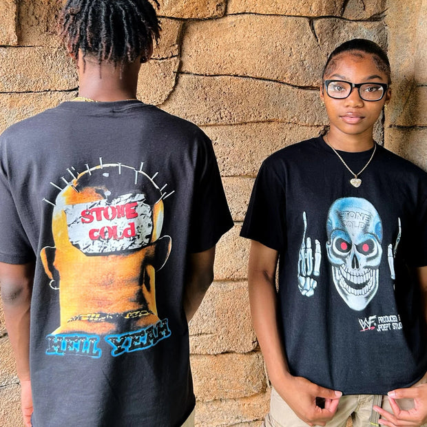 Casual street skull wrestling printed T-shirt