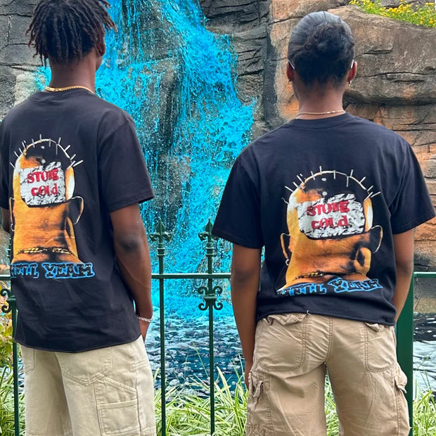 Casual street skull wrestling printed T-shirt