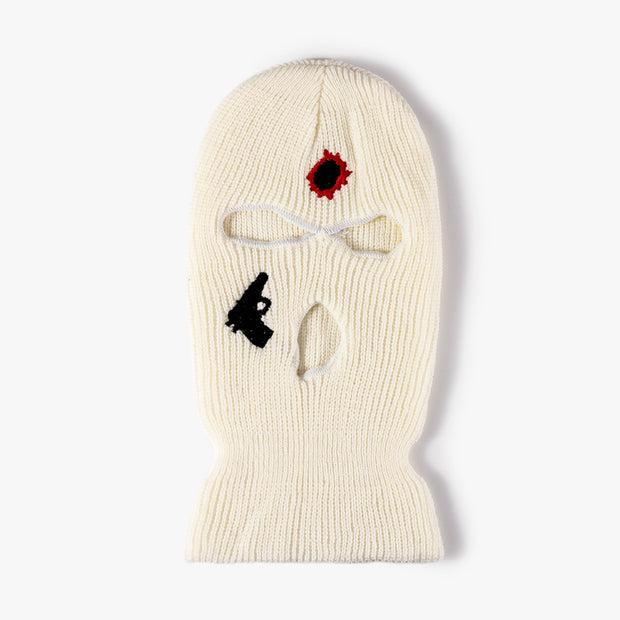 Street Couple Embroidered Three-Hole Beanie