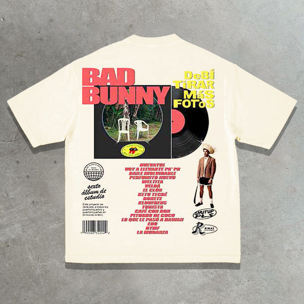 Hip-Hop Album Casual Street Print T-Shirt