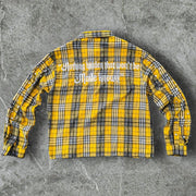 Casual Street Retro Color Plaid Flannel Shirt