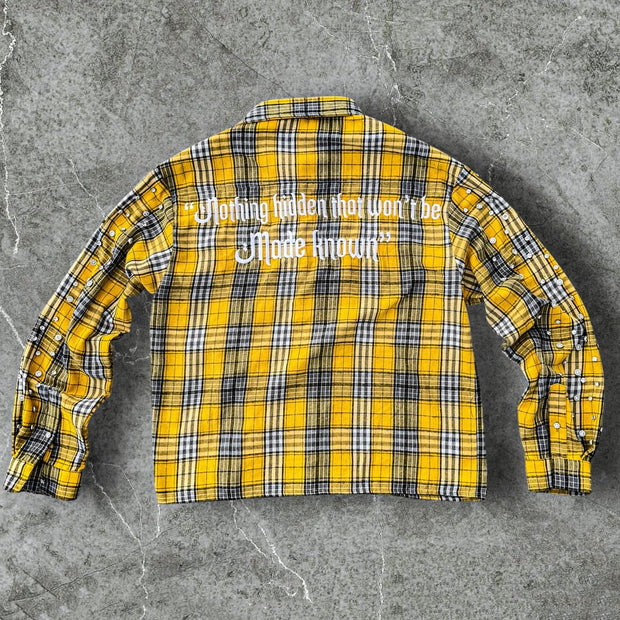 Casual Street Retro Color Plaid Flannel Shirt