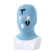 Knitted Ski Hat Outdoor Cycling Three Hole Mask Balaclava Head Cover