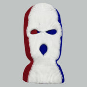 Three-color panel knitted three-hole hat
