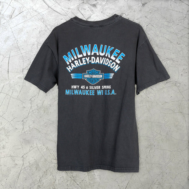 Eagle cartoon print short-sleeved T-shirt