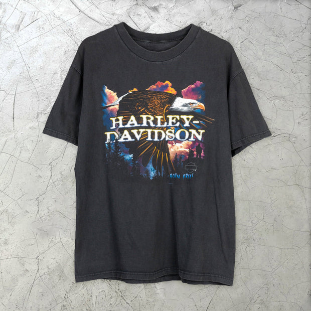 Eagle cartoon print short-sleeved T-shirt