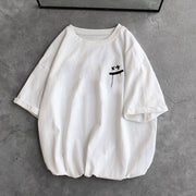 Smiley print short-sleeved T-shirt