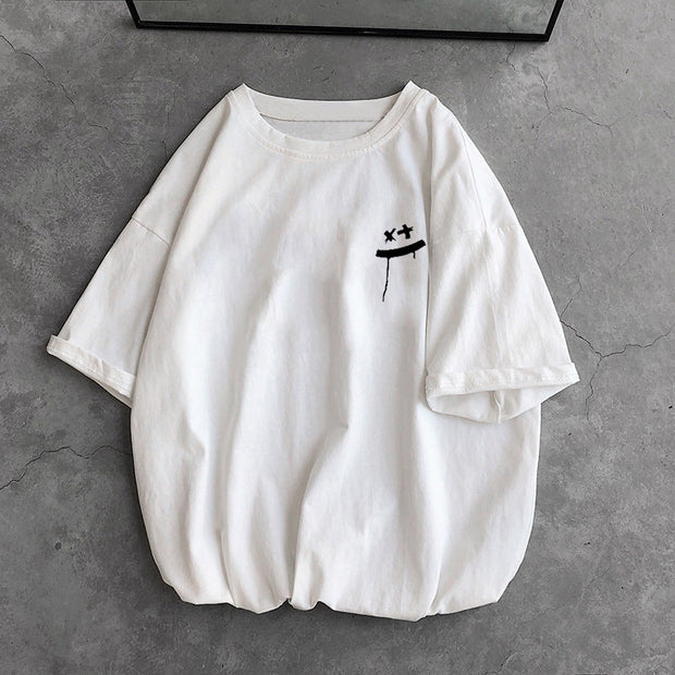 Smiley print short-sleeved T-shirt