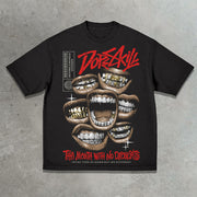 Gold Teeth Casual Street T-Shirt