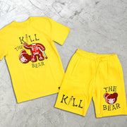 Bear Print Short Sleeve Two Piece