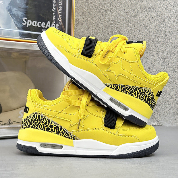 Lucky Star Lemon Yellow Sports Couple Height-enhancing Breathable Casual Shoes