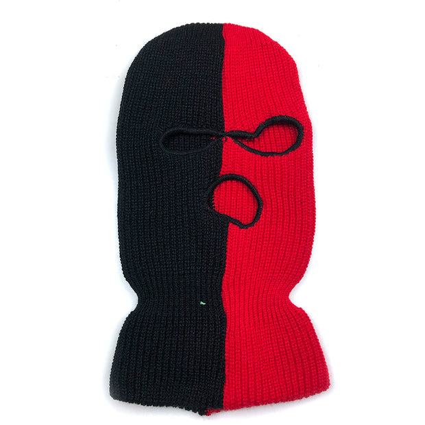 Warm contrast color matching three-hole hat ski mask