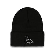 Cute embroidery dinosaur knitted hat men's Japanese warm hat
