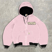 Solid vintage print lined jacket