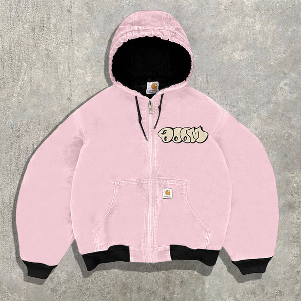 Solid vintage print lined jacket