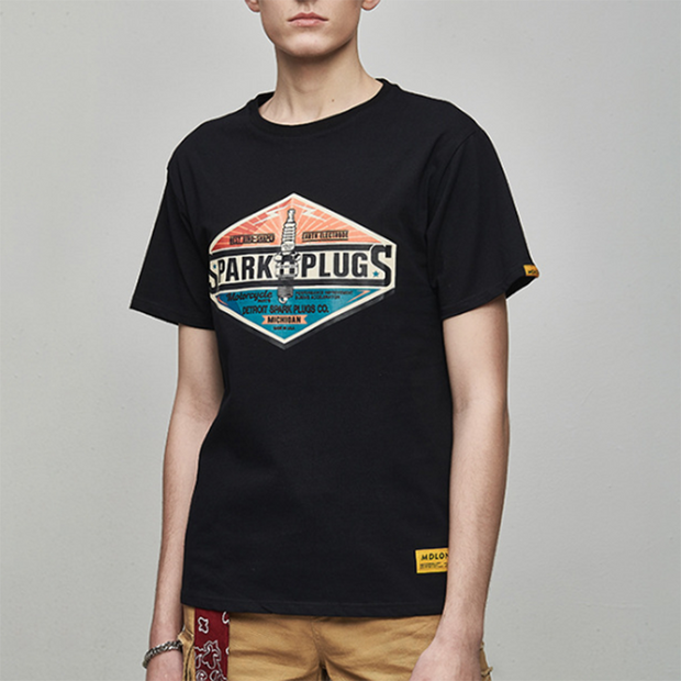 Street style printed loose cotton couple short sleeve t-shirt