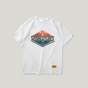 Street style printed loose cotton couple short sleeve t-shirt