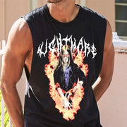 flame figure print waistcoat