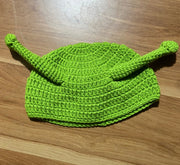 Shrek handmade woolen knitted hat funny hat hood green hat