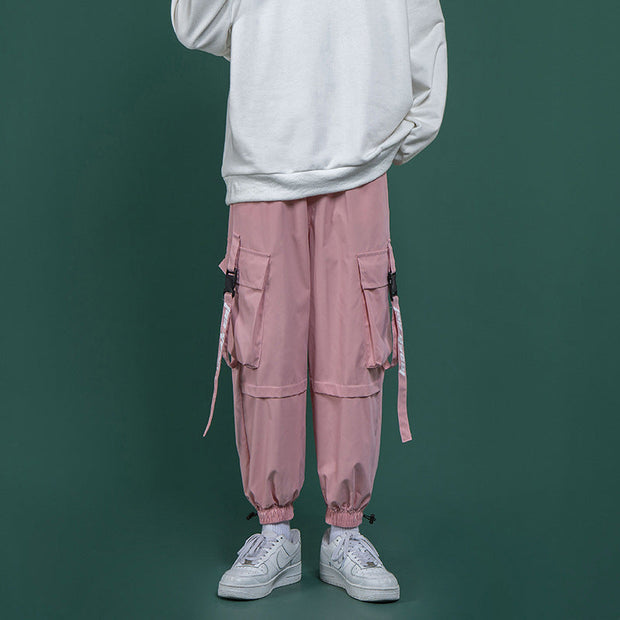 Workwear and straight leg wide Hong Kong style casual pants