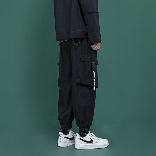 Workwear and straight leg wide Hong Kong style casual pants
