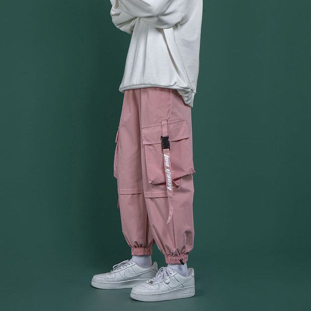 Workwear and straight leg wide Hong Kong style casual pants