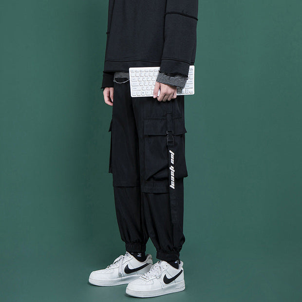 Workwear and straight leg wide Hong Kong style casual pants