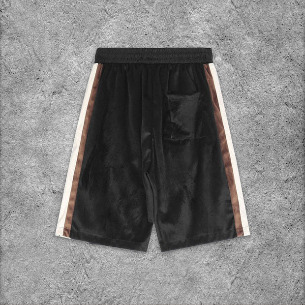 Street Colorblock Letter Print Shorts