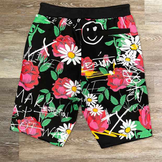 Retro Hip Hop Street Graphic Shorts